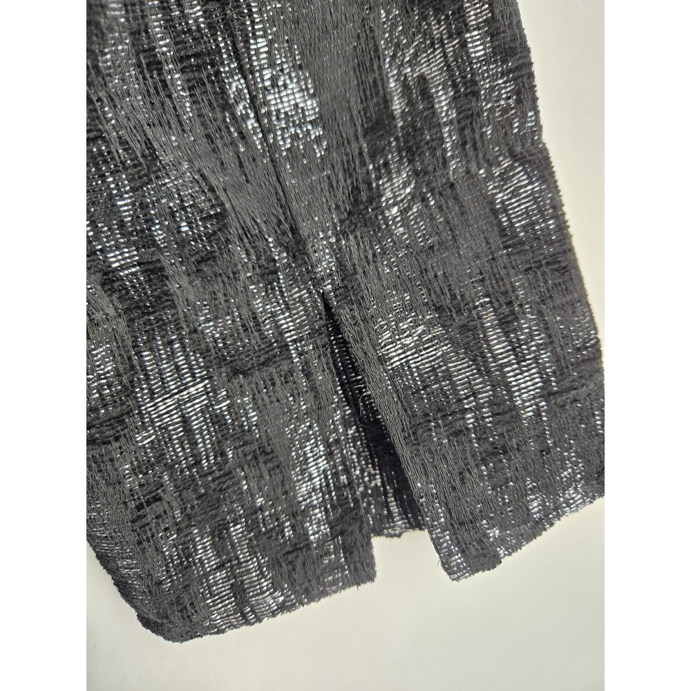 Eileen Fisher PP Petite Black Silver Ikat Jacquard Kimono Jacket 3/4 Sleeve - Picture 5 of 11